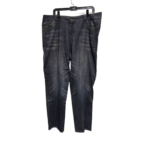 BEK Lane Bryant Venezia Women Size 3 38w Blue Jeans Faded Straight Leg‎ Stretch - Picture 1 of 11